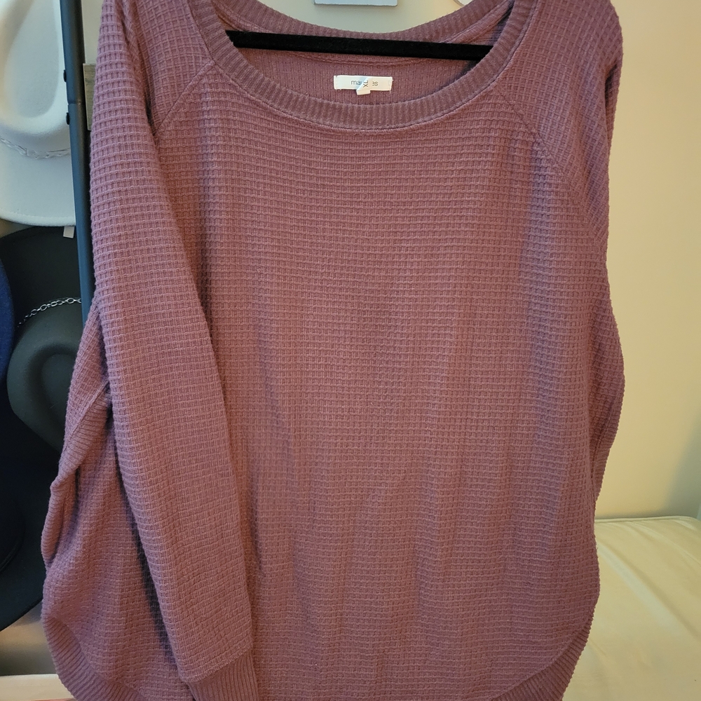 Women's Purple Waffle Knit Top